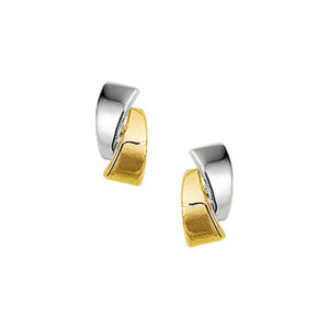 oorknoppen bicolor gestift 14K geelgoud