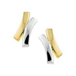 oorknoppen bicolor gestift 14K geelgoud