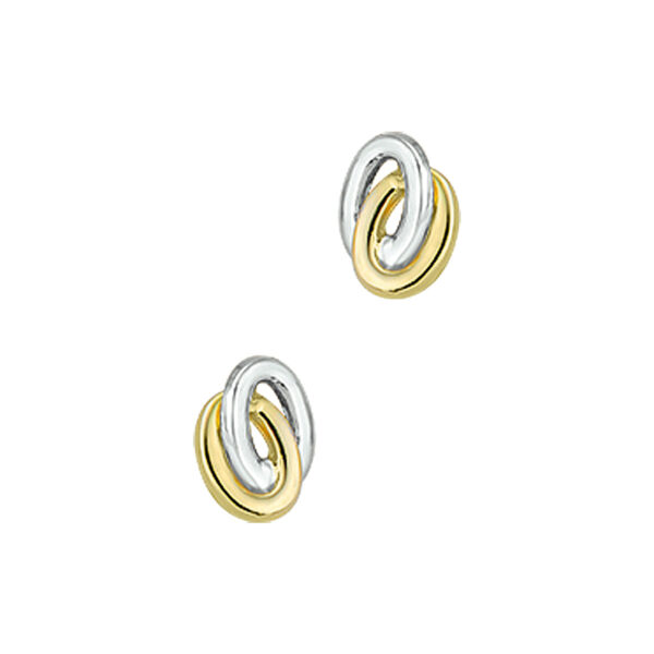 oorknoppen bicolor gestift 14K geelgoud