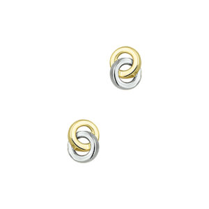 oorknoppen bicolor gestift 14K geelgoud