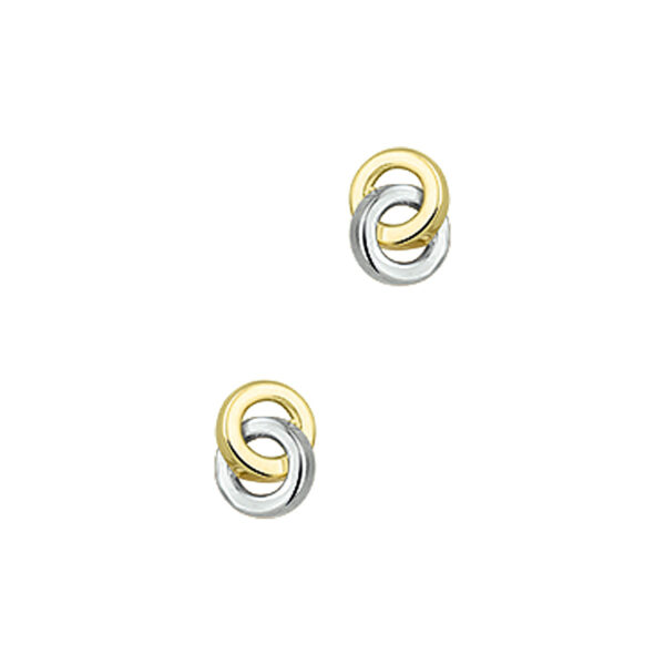 oorknoppen bicolor gestift 14K geelgoud
