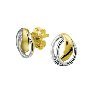 oorknoppen bicolor gestift 14K geelgoud