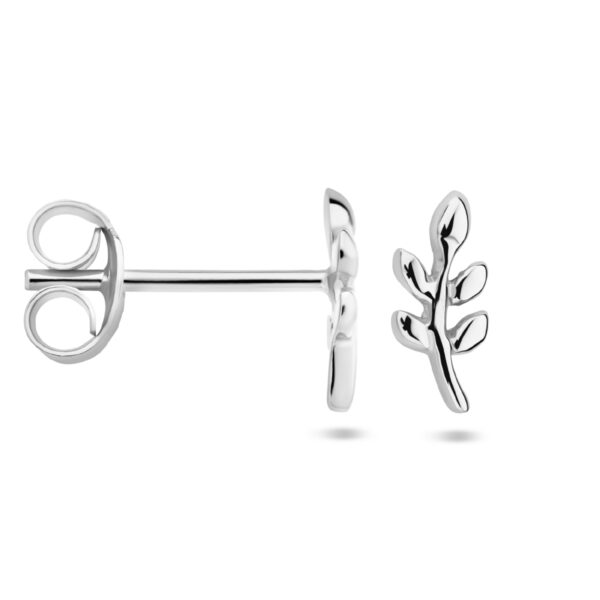 oorknoppen blad zilver gerhodineerd - Afbeelding 3