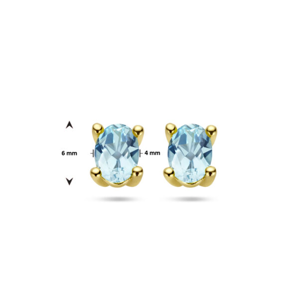 oorknoppen blauw topaas 14K geelgoud - Afbeelding 4