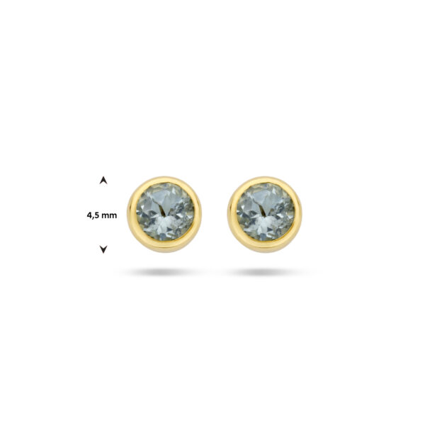 oorknoppen blauw topaas 14K geelgoud - Afbeelding 4