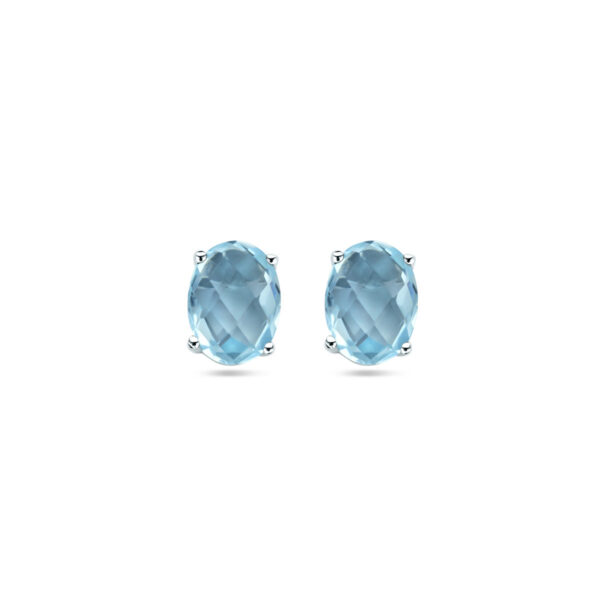 oorknoppen blauw topaas zilver gerhodineerd