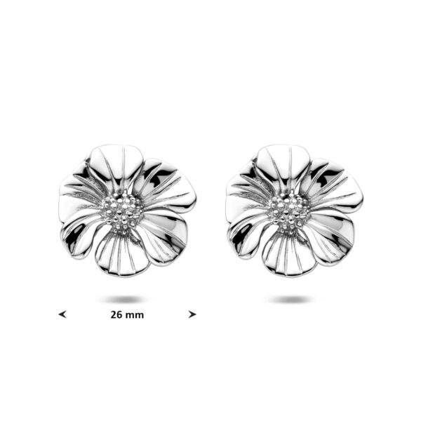oorknoppen bloem 26 mm edelstaal - Afbeelding 4