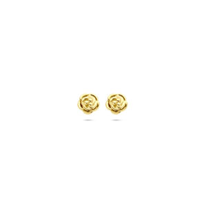 oorknoppen bloem 4 mm 14K geelgoud