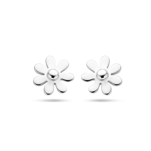oorknoppen bloem zilver gerhodineerd