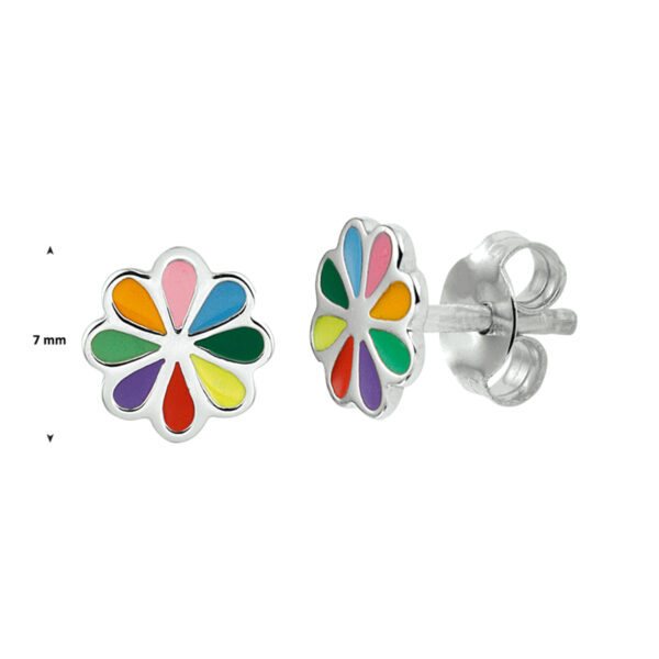 oorknoppen bloem zilver gerhodineerd - Afbeelding 3