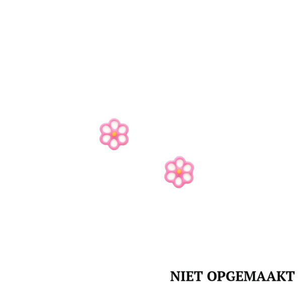 oorknoppen bloem zilver gerhodineerd