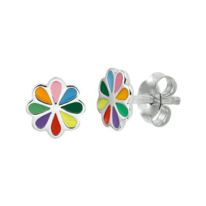oorknoppen bloem zilver gerhodineerd