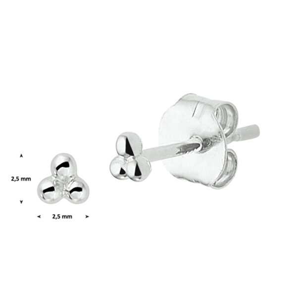 oorknoppen bolletjes 2,5 mm 14K witgoud - Afbeelding 2