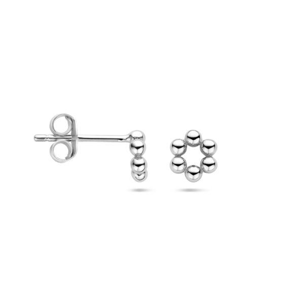 oorknoppen bolletjes zilver gerhodineerd - Afbeelding 3