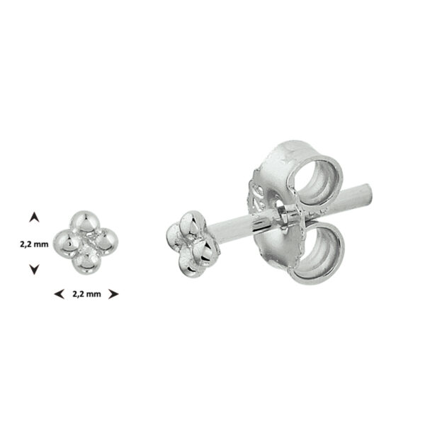 oorknoppen bolletjes zilver gerhodineerd - Afbeelding 3
