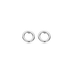 oorknoppen cirkel 6 mm zilver gerhodineerd