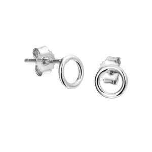 oorknoppen cirkel zilver gerhodineerd