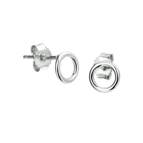 oorknoppen cirkel zilver gerhodineerd