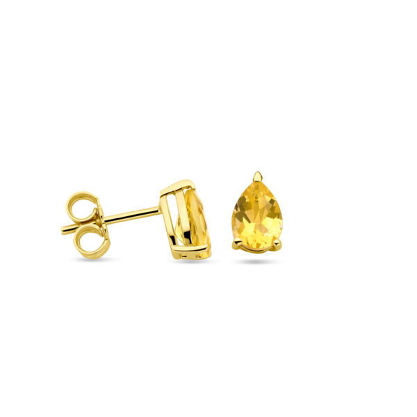 oorknoppen citrien 14K geelgoud - Afbeelding 3