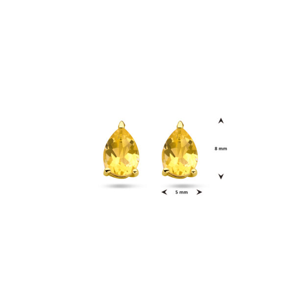 oorknoppen citrien 14K geelgoud - Afbeelding 4