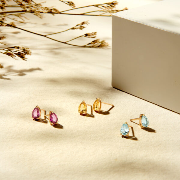 oorknoppen citrien 14K geelgoud - Afbeelding 5