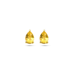 oorknoppen citrien 14K geelgoud