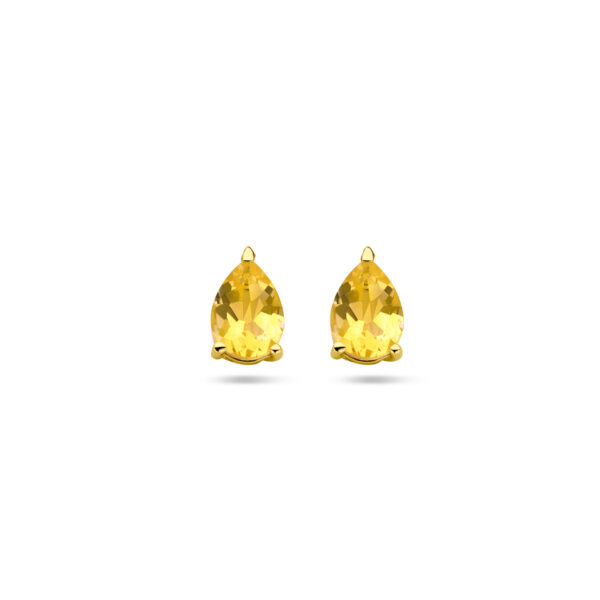 oorknoppen citrien 14K geelgoud