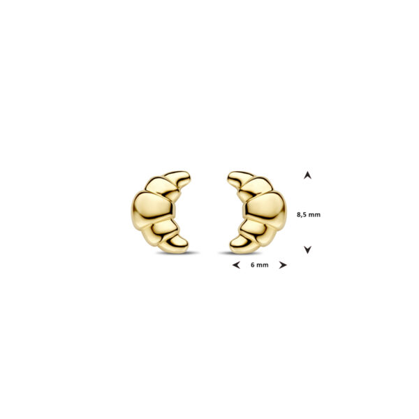 oorknoppen croissant 8.5 mm 14K geelgoud - Afbeelding 4