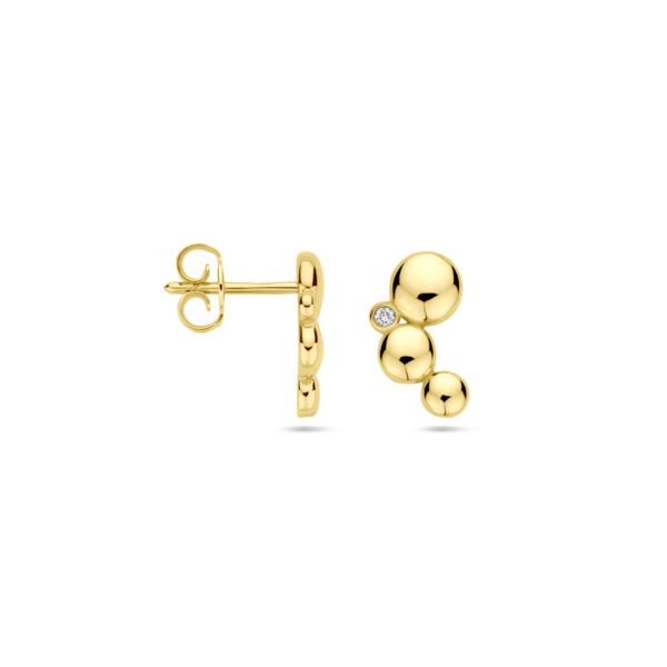 oorknoppen diamant 0.02ct (2x 0.01ct) h si 11,5 mm 14K geelgoud - Afbeelding 3