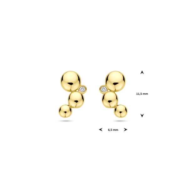 oorknoppen diamant 0.02ct (2x 0.01ct) h si 11,5 mm 14K geelgoud - Afbeelding 4