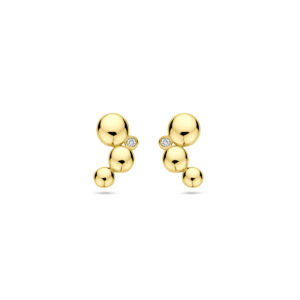 oorknoppen diamant 0.02ct (2x 0.01ct) h si 11,5 mm 14K geelgoud