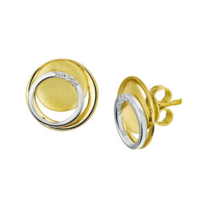 oorknoppen diamant 0.02ct (2x0.01ct) h si 14K bicolor goud geel/wit