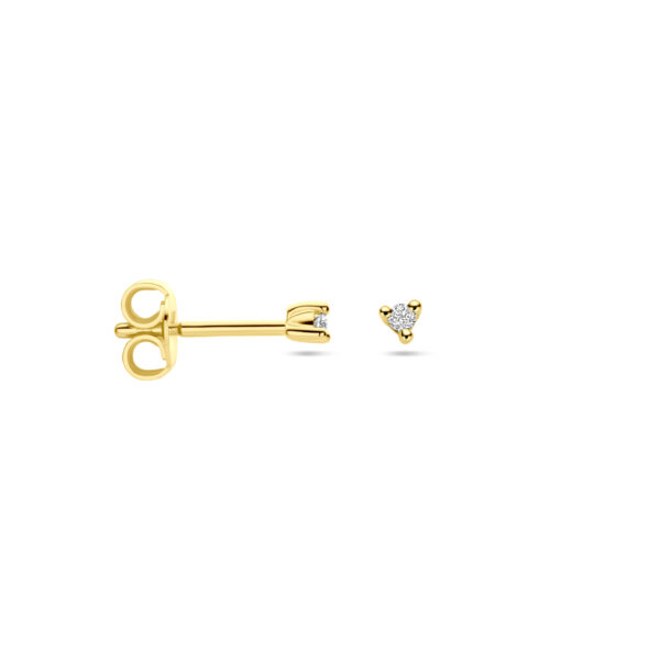 oorknoppen diamant 0.04ct (2x 0.02ct) h p1 14K geelgoud - Afbeelding 3