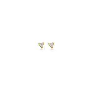 oorknoppen diamant 0.04ct (2x 0.02ct) h p1 14K geelgoud