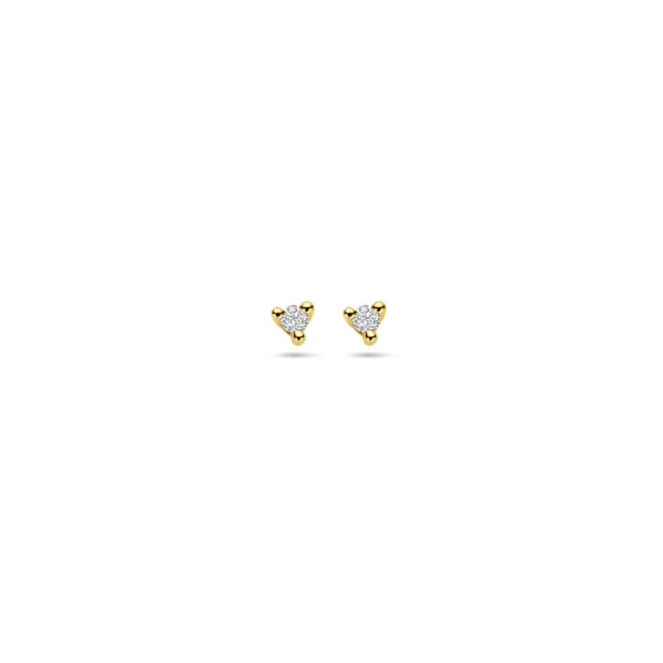 oorknoppen diamant 0.04ct (2x 0.02ct) h p1 14K geelgoud