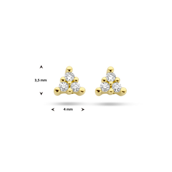 oorknoppen diamant 0.05ct (2x 0.025ct) h p1 14K geelgoud - Afbeelding 4