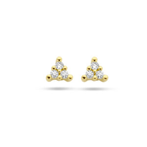 oorknoppen diamant 0.05ct (2x 0.025ct) h p1 14K geelgoud