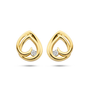oorknoppen diamant 0.05ct (2x0.025ct) h si 14K geelgoud