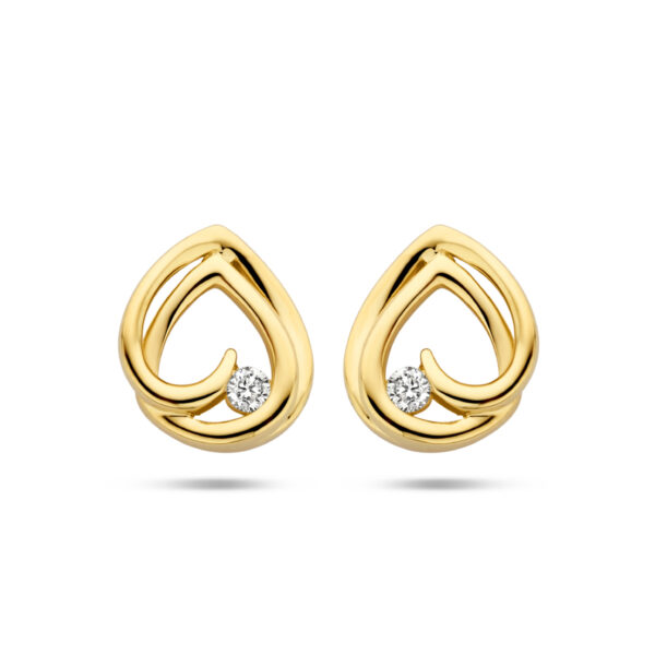 oorknoppen diamant 0.05ct (2x0.025ct) h si 14K geelgoud