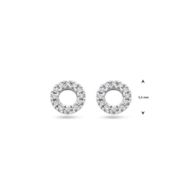 oorknoppen diamant 0.07ct (2x 0.035ct) h si 5,5 mm 14K witgoud - Afbeelding 4