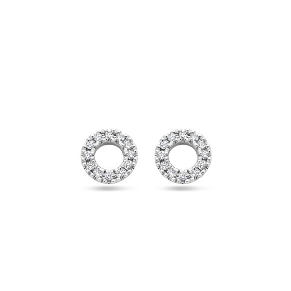oorknoppen diamant 0.07ct (2x 0.035ct) h si 5,5 mm 14K witgoud