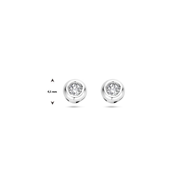 oorknoppen diamant 0.10 ct (2x 0.05ct) h si 14K witgoud - Afbeelding 4