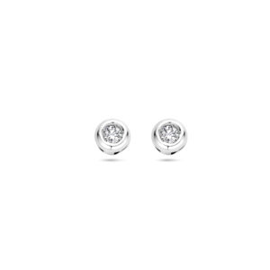 oorknoppen diamant 0.10 ct (2x 0.05ct) h si 14K witgoud
