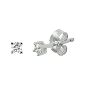 oorknoppen diamant 0.10ct (2x0.05ct) h si 14K witgoud