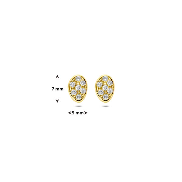oorknoppen diamant 0.14ct (2x 0.07ct) h si 7 mm 14K geelgoud - Afbeelding 4