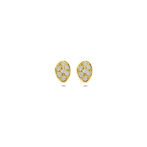 oorknoppen diamant 0.14ct (2x 0.07ct) h si 7 mm 14K geelgoud