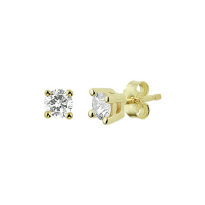oorknoppen diamant 0.14ct (2x0.07ct) h si 14K geelgoud