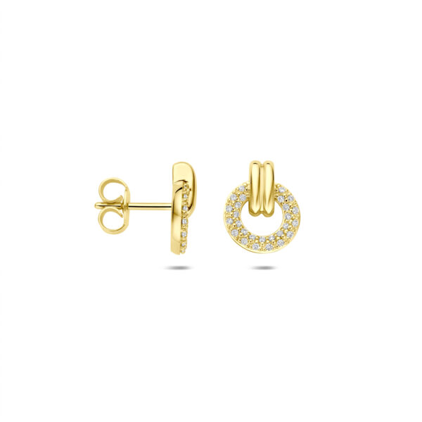 oorknoppen diamant 0.15ct (2x 0.075ct) h si 11 mm 14K geelgoud - Afbeelding 3