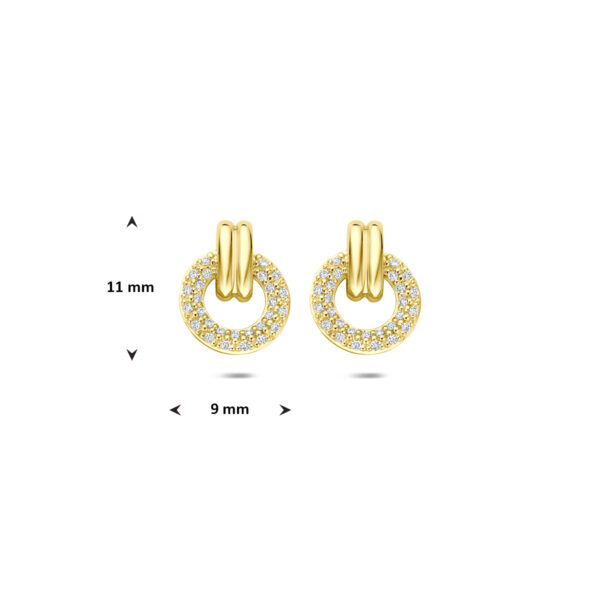 oorknoppen diamant 0.15ct (2x 0.075ct) h si 11 mm 14K geelgoud - Afbeelding 4