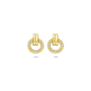 oorknoppen diamant 0.15ct (2x 0.075ct) h si 11 mm 14K geelgoud